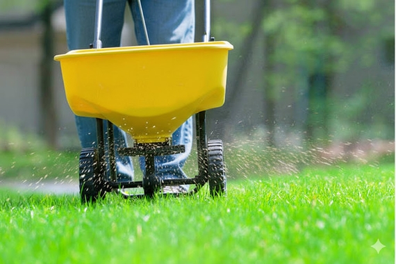 Gazon herstellen na verticuteren en mos verwijderen inzaaien doorzaaien bemesten