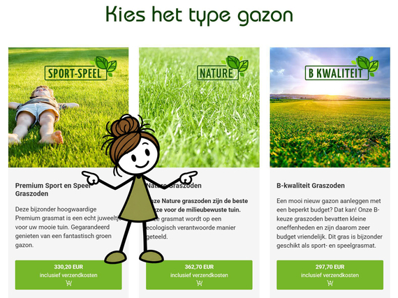 Kies soorten gras bij online bestellen gazon kant en klaar gras