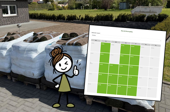 Gras laten leveren op datum naar keuze - gazon leggen in het weekend