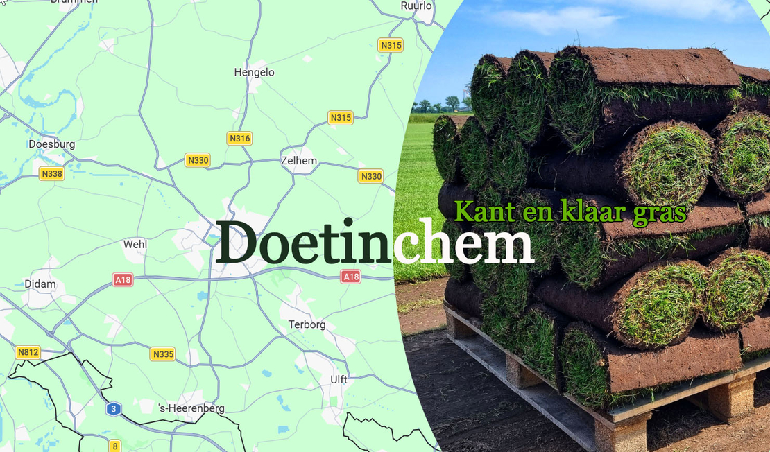 Kant en klaar gras op rol voordelig bezorgd in Doetinchem en omgeving