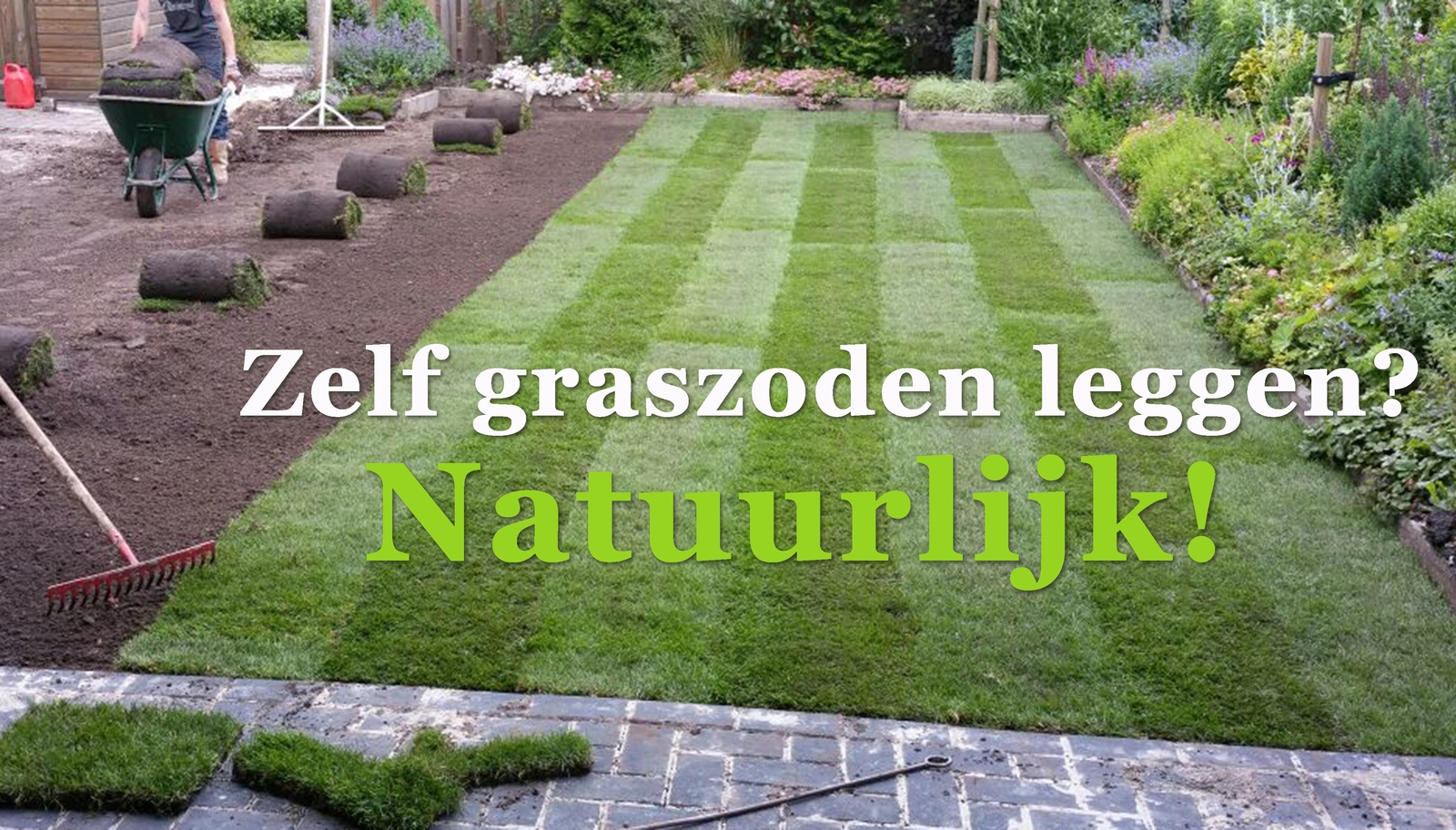 leggen van graszoden visueel rollen ondergrond gras kant en klaar