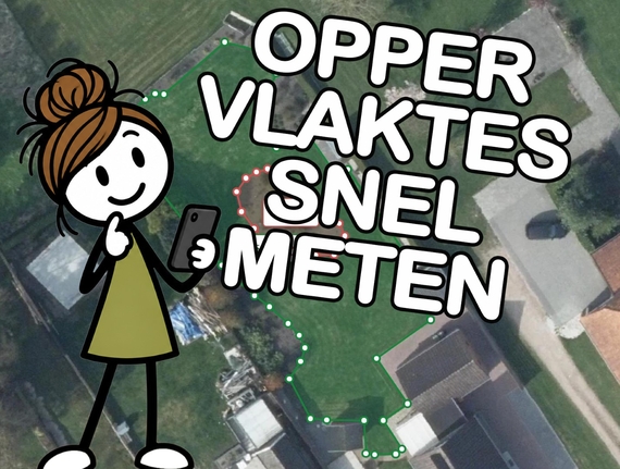 Een rond of golvend grasveld opmeten voor vierkanten meters