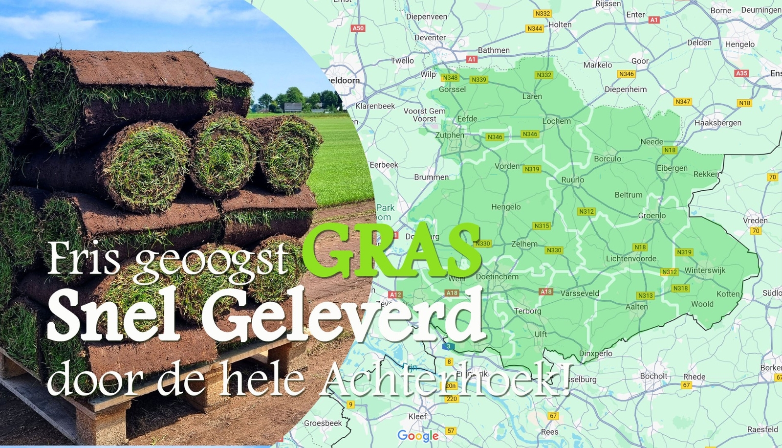 Goedkoop Graszoden laten bezorgen in de hele Achterhoek