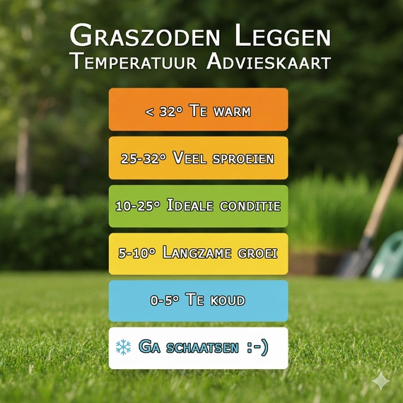 Bij warm weer kan vacu&uuml;m gekoeld gras de oplossing zijn om toch zonder bederf verse rollen kant en klaar gras te kunnen leggen