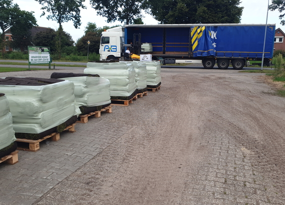 Ellermann Graszoden levert  graszoden op pallets bij klanten in nijmegen