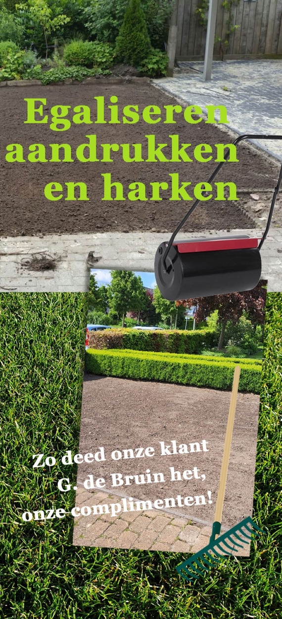 Hoe je ondergrond voor te bereiden voor leggen graszoden of grasmatten egaliseren en harken